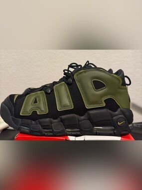 Nike Air More Uptempo 96’ Casual Shoe - Olive/Black shoes authentic